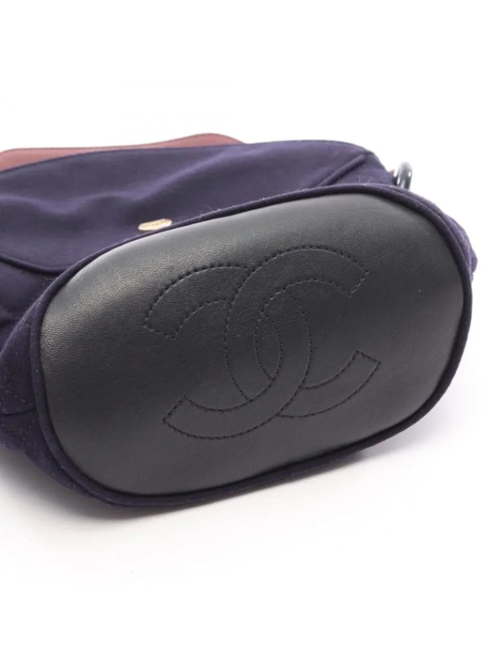 Chanel Shoulder Bag Paris Hamburg Navy Wool Small